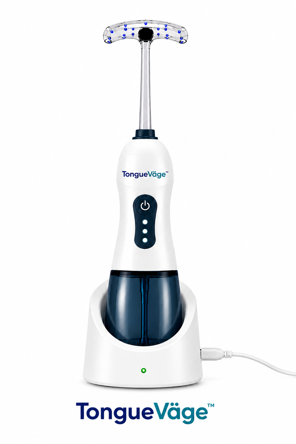 TongueVǎge™ device seated on charging base